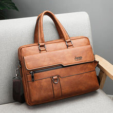 Load image into Gallery viewer, Luxury Designer PU Leather Man Briefcase Men&#39;s Business Handbag 15.6 Inches Laptop Bag Fashion Male Briefcase Shoulder Bag 2019
