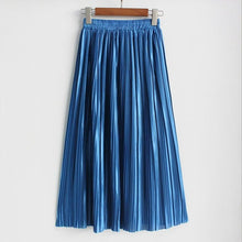 Load image into Gallery viewer, Hermicci 2020 Fashion Skirts Summer Pleated Long Skirts Women Metallic Midi Skirts Faldas Largas Mujer
