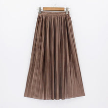 Load image into Gallery viewer, Hermicci 2020 Fashion Skirts Summer Pleated Long Skirts Women Metallic Midi Skirts Faldas Largas Mujer
