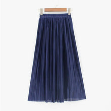 Load image into Gallery viewer, Hermicci 2020 Fashion Skirts Summer Pleated Long Skirts Women Metallic Midi Skirts Faldas Largas Mujer
