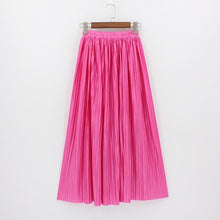 Load image into Gallery viewer, Hermicci 2020 Fashion Skirts Summer Pleated Long Skirts Women Metallic Midi Skirts Faldas Largas Mujer
