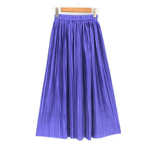 Load image into Gallery viewer, Hermicci 2020 Fashion Skirts Summer Pleated Long Skirts Women Metallic Midi Skirts Faldas Largas Mujer
