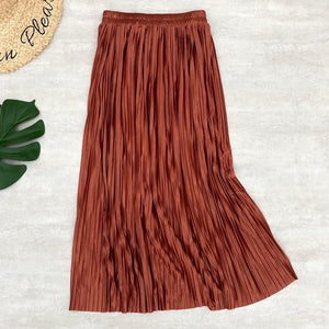 Hermicci 2020 Fashion Skirts Summer Pleated Long Skirts Women Metallic Midi Skirts Faldas Largas Mujer