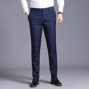 Men's slim suit separate trousers formal wedding business fashion straight men's trousers light grey thin office dress pants