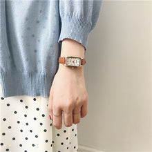 Load image into Gallery viewer, Elegant Simple Rectangle Ladies Watch Brown Quartz Clock 2019 Women's Fashion Casual Retro Leather Watches Female Wristwatches
