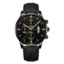 Load image into Gallery viewer, reloj hombre Luxury Mens Watch Fashion Sport Wrist Watch Alloy Case Leather Band Watch Quartz Business Wristwatch calendar Clock
