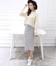 Load image into Gallery viewer, 2016 Summer skirts Sexy Chic Pencil Skirts Women Skirt Wool Rib Knit Long Skirt Package Hip Split Waist midi skirt maxi A919
