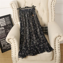 Load image into Gallery viewer, OLGITUM Long Foral Pattern Chiffon Skirt 2020 Summer New A-Line Skirts Wild Korean Casual Women Skirt SK330
