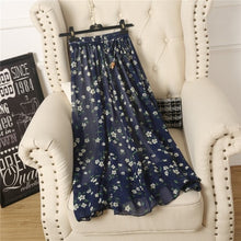 Load image into Gallery viewer, OLGITUM Long Foral Pattern Chiffon Skirt 2020 Summer New A-Line Skirts Wild Korean Casual Women Skirt SK330
