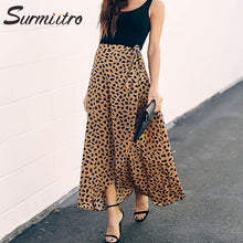 Load image into Gallery viewer, Surmiitro Polka Dot Print Long Maxi Summer Skirt Women Fashion 2020 Ladies White Black Split High Waist A-line Sun Skirt Female
