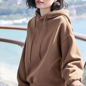 2019 New Plus velvet Basic Hoodies For Women Leisure Female winter Solid Colour Casual SweatshirtHip Pop Tops