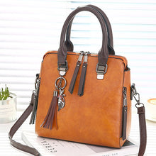Load image into Gallery viewer, Vintage PU Leather Ladies HandBags Women Messenger Bags TotesTassel Designer Crossbody Shoulder Bag Boston Hand Bags Hot Sale
