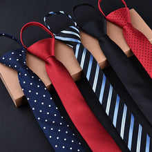 Load image into Gallery viewer, Fashion 5cm Necktie For Men and Women Slim Narrow Lazy Tie Easy To Pull Rope Neckwear Korean Style Wedding Party Aniversary Blue
