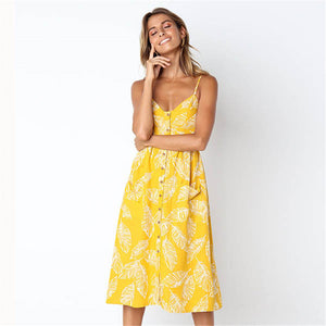 2019 New Women Print Floral Stripe Long dress Sexy V-Neck Sleevele Button Beach Casual Boho Midi Dress Plus Size 3XL vestidos