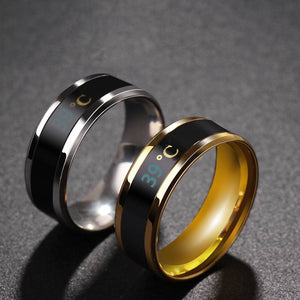 Temperature Ring Titanium Steel Mood Emotion Feeling Intelligent Temperature Sensitive Rings for Women Men Waterproof Jewelry