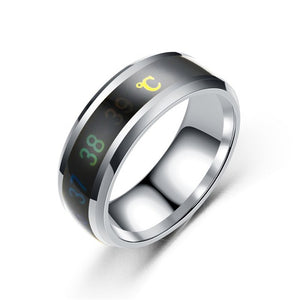 Temperature Ring Titanium Steel Mood Emotion Feeling Intelligent Temperature Sensitive Rings for Women Men Waterproof Jewelry