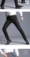 Load image into Gallery viewer, Men&#39;s slim suit separate trousers formal wedding business fashion straight men&#39;s trousers light grey thin office dress pants
