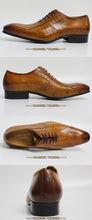 Load image into Gallery viewer, Luxury Italian Leather Shoes Men New Fashion Lace Up Brown Black Wedding Business Formal Shoes Men Oxfords Shoes
