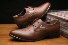 Load image into Gallery viewer, Classic Man Pointed Toe Dress Shoes Mens Patent Leather Black Wedding Shoes Oxford Formal Shoes Big Size Fashion ZZXP3 CD
