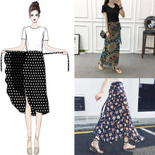 Load image into Gallery viewer, New one-piece skirt women summer chiffon wrap skirt long floral beach skirt
